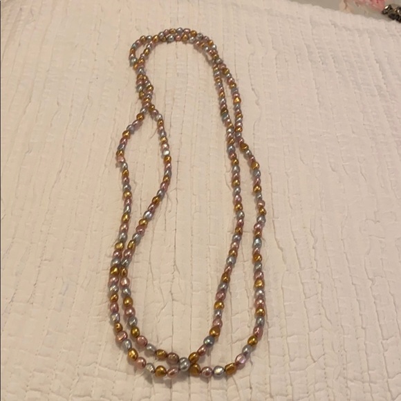 New Extra Long Honora Multi-Colored Pearl Necklace - Picture 2 of 2
